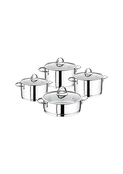 Oms 8 Parça Silindir Çelik Tencere Seti - 152.1097.SADE