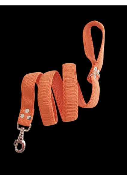 Köpek gezdirme tasması kalın metal kancalı pamuklu kolon turuncu genişlik:3cm kalınlık:3mm uzunluk:120cm dog leash B3-6