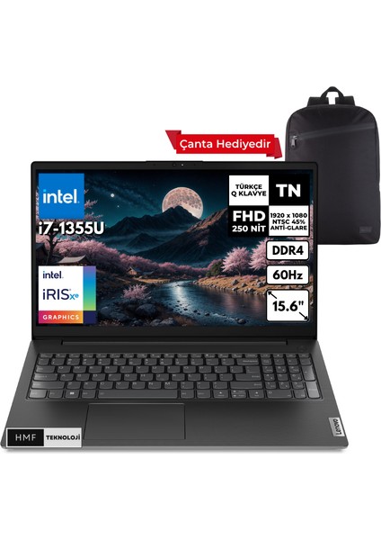 V15 G4 I7-1355U 24GB 512 GB SSD Iris Xe Graphics 15.6" Fhd Windows 10 Pro Taşınabilir Bilgisayar+ Hmf Sırt Çantası 83A100GPTRHMFC59