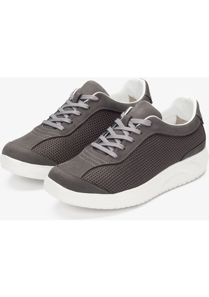 Hakiki Deri-Triko Erkek Günlük Yürüyüş Ayakkabısı - 2170 Nt-Gri KK064 fırsatları