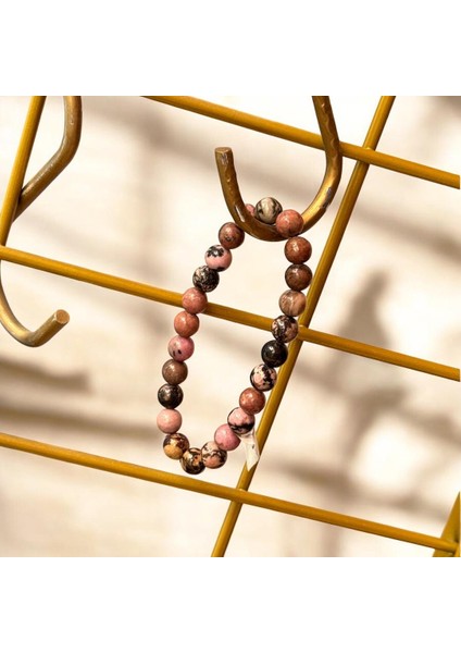 Rodonit Doğal Taş Sıralı Lastikli Bileklik fiyatları