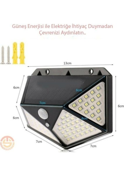 Solar Bahçe Aydınlatma Lambası 100 LED modelleri