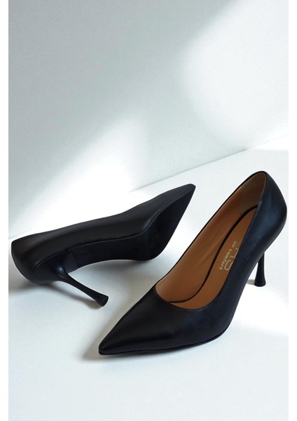 Hakiki Deri Siyah Kadın Stiletto – 9 cm Ince Topuk Şık Sivri Burun Topuklu Ayakkabı fırsatları