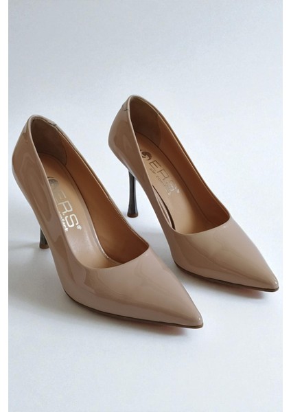 Hakiki Rugan Deri Bej Kadın Stiletto – 9 cm Metal Ince Topuk Şık Sivri Burun Topuklu Ayakkabı fiyatları