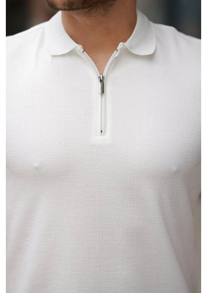 Erkek Fermuarlı Yaka Kısa Kollu Tişört modelleri