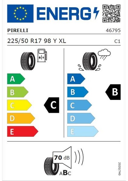 225/50 R17 98Y Xl Cinturato Rosso Oto Yaz Lastiği (Üretim Yılı:2025) fiyatları