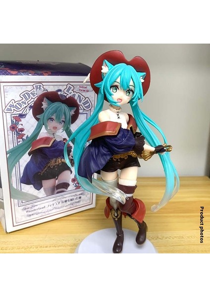 Hatsune Miku Fairytale Wonderland Çizmeli Kedi Çevresel Anime Modeli Masaüstü Dekorasyonu Doğum Günü Hediyesi (Yurt Dışından)