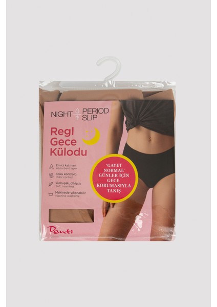 Ten Rengi Yüksek Bel Regl Gece Külodu