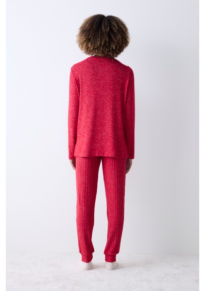 Bloom Soft Kırmızı Pantolon Pijama Takımı