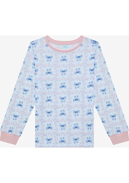 Kız Çocuk Bow & Rose 2li Çok Renkli Pijama Takımı
