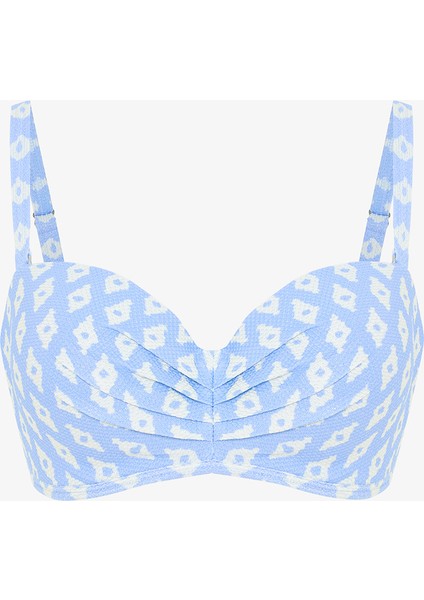 Renkli Nomi Lotus Geometrik Desenli Bikini Üstü
