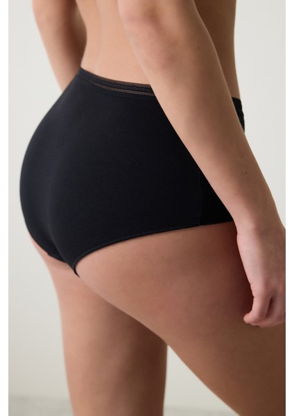Easy Pamuklu Trim Highwaist Siyah Slip Külot fiyatları