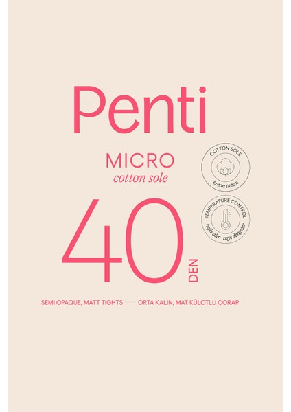 Akıllı Mikro 40 Külotlu Çorap-Pentilicious