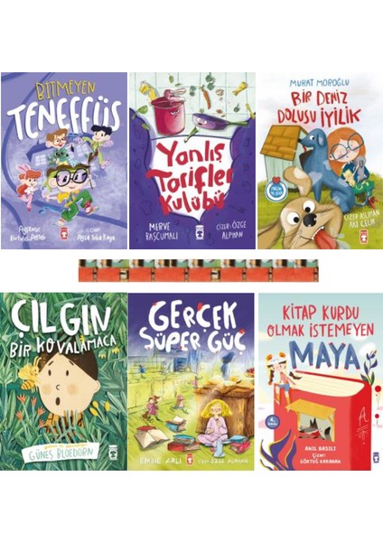 1. Sınıf-Bir Deniz Dolusu Iyilik, Çılgın Bir Kovalamaca, Yanlış Tarifler Kulübü, Bitmeyen Teneffüs, Kitap Kurdu Olmak Istemeyen Maya, Gerçek Süper Güç(6kitap)