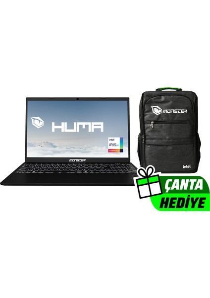 HUMA H5 V4.1.3 Black Intel Core i5 1235U 8 GB RAM 500 GB SSD FreeDOS 15,6" FHD 120 Hz Taşınabilir Bilgisayar