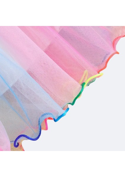 Kızlar Için Yazlık Unicorn Baskılı Tül Etekli Elbise Pembe S0024-25-26 indirimleri