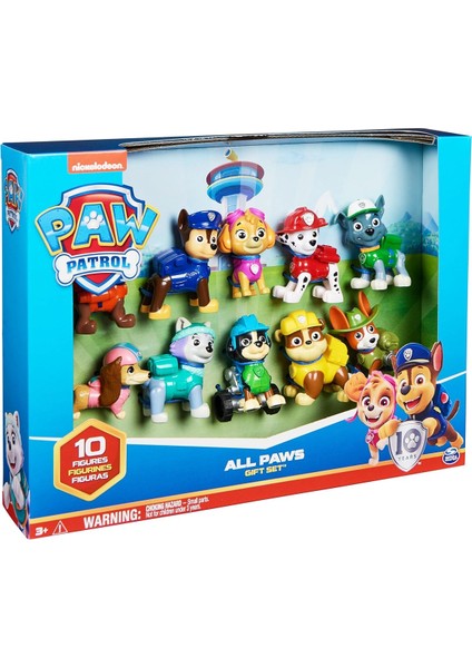 Tüm Ekip Bir Arada: Orijinal Lisanslı Paw Patrol 10'lu Figürler Hediye Paketi