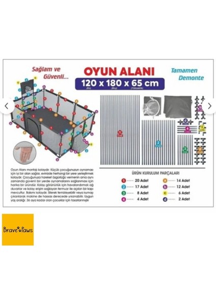 Kedi, Köpek Oyun Evi ve Doğum Alanı Çit Şeklinde Kolay Kurulum 120X180CM fırsatları