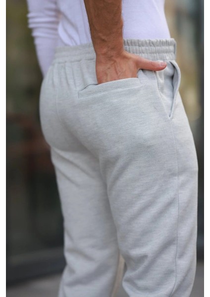 Erkek Beli Bağcıklı Duble Paça Örme Pamuklu Kumaş Jogger Pantolon modelleri