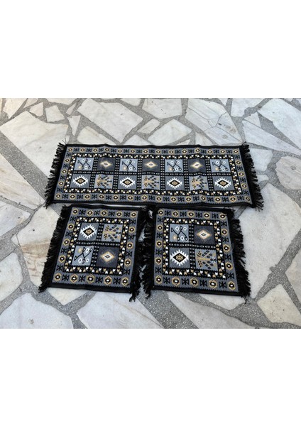 Araba Koltuk Koruyucu Kilim Seti 3 Parça %100 Pamuk