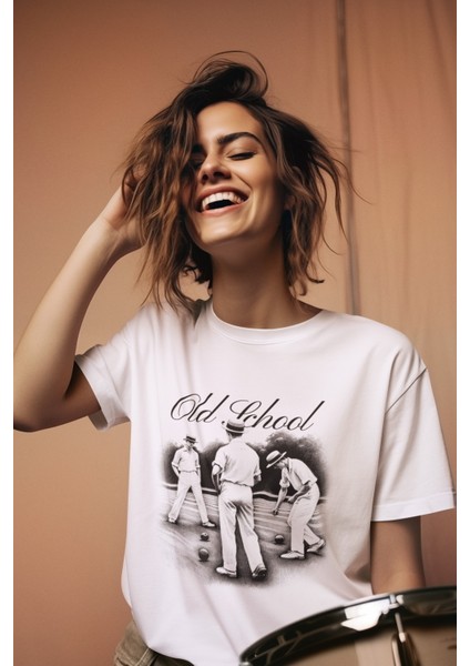 Zuno Kadın Comfort Fit Old School Baskılı T-Shirt