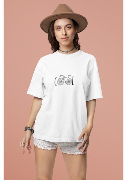 Zuno Kadın Comfort Fit Cool Biker Baskılı T-Shirt