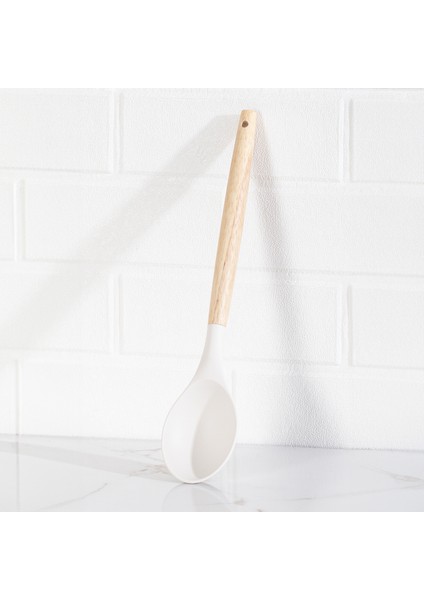3166 Bambu Silikon 4 Parça Servis Takımı Seti Beyaz