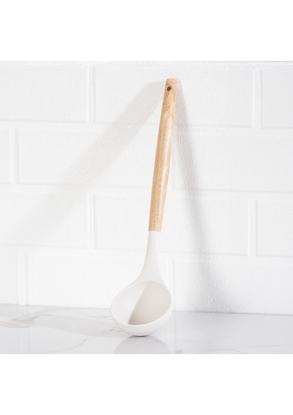 3166 Bambu Silikon 4 Parça Servis Takımı Seti Beyaz