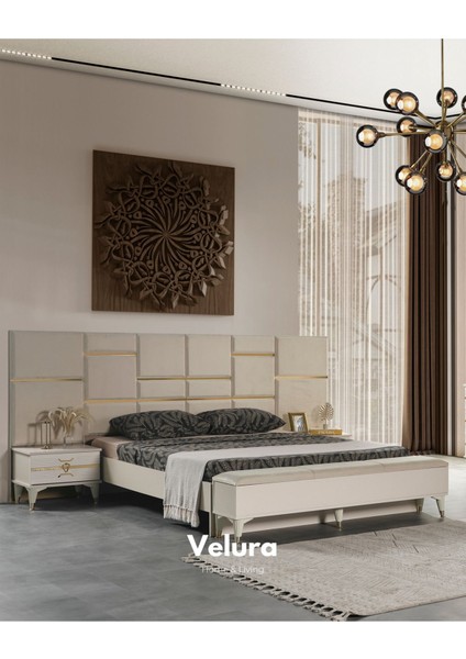 Kristal Yatak Odası Takımı (Dolap + Şifonyer + Komodin + Karyola)