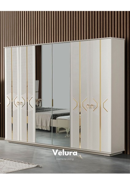 Kristal Yatak Odası Takımı (Dolap + Şifonyer + Komodin + Karyola)