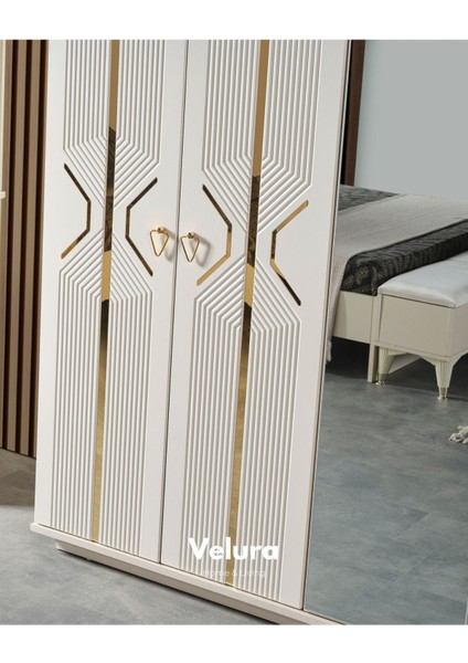 Kristal Yatak Odası Takımı (Dolap + Şifonyer + Komodin + Karyola)