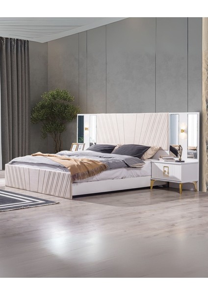 Rio Gold Yatak Odası Takımı (Dolap + Şifonyer + Komodin + Karyola)