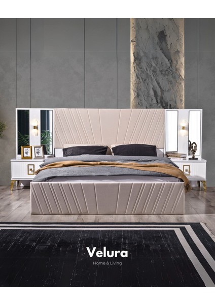 Rio Gold Yatak Odası Takımı (Dolap + Şifonyer + Komodin + Karyola)