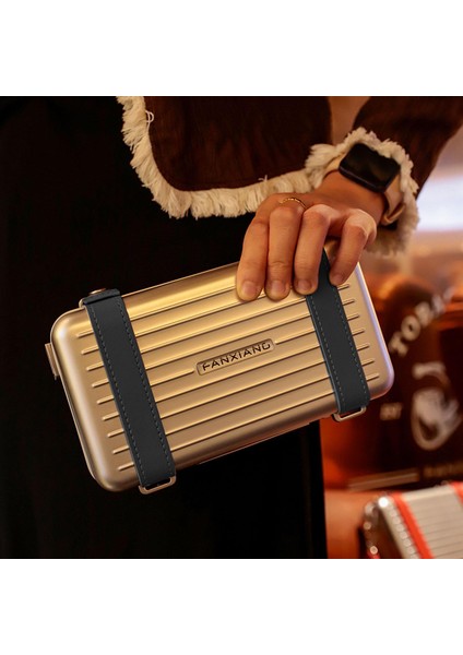 Guevara Aluminyum Sedir Mini Puro Kutusu Çantası Askılı Siyah 4lü fiyatları