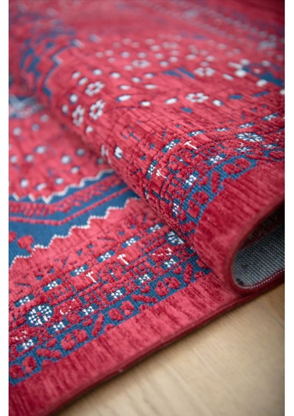 Semerkand SN02 Kırmızı Bordo Tozumaz Etnik Eskitme Türkmen Kilim Desen Halı Üst Kalite modelleri