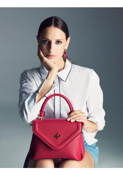 Brazilya Floter Deri Kadın Fuşya El Çantası