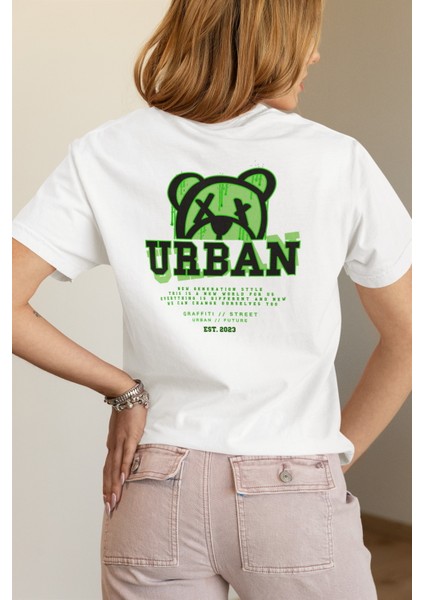 Zuno Kadın Comfort Fit Urban Graffıtı Est 2023 Baskılı T-Shirt
