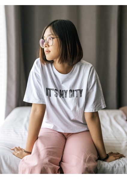 Zuno Kadın Comfort Fit Its My Cıty Baskılı T-Shirt
