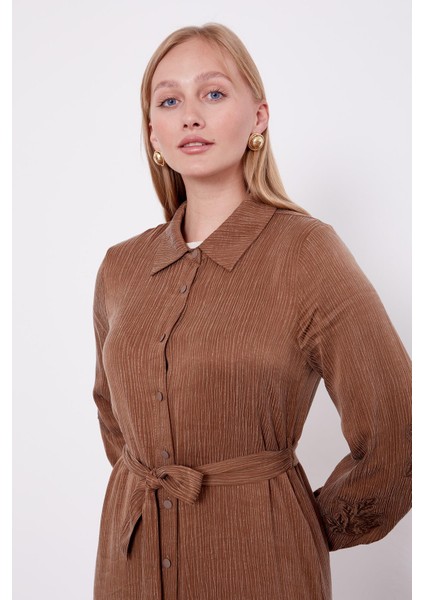 Kahve Taş Işleme Detaylı Cupra Elbise fırsatları