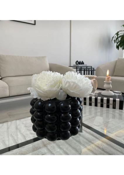 Dekoratif Siyah Renk Baloncuk Vazo , Bubble Vazo Bohem Tarz Vazo Hediyelik Eşya fiyatları
