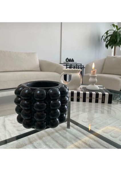 Dekoratif Siyah Renk Baloncuk Vazo , Bubble Vazo Bohem Tarz Vazo Hediyelik Eşya modelleri