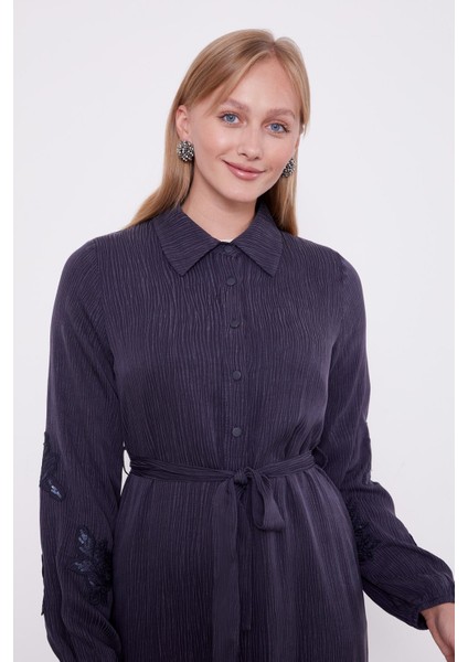 Lacivert Taş Işleme Detaylı Cupra Elbise fırsatları