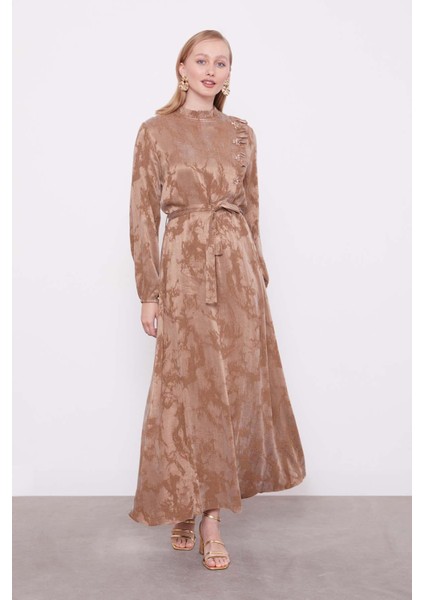 VİZON Fırfır Detaylı Cupra Elbise fiyatları