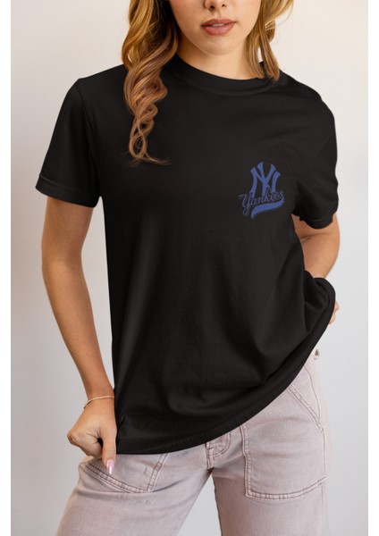 Zuno Kadın Comfort Fit Yankees Baskılı T-Shirt