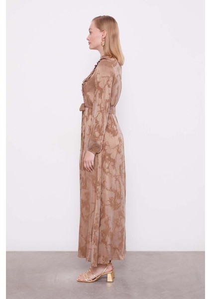 VİZON Fırfır Detaylı Cupra Elbise modelleri