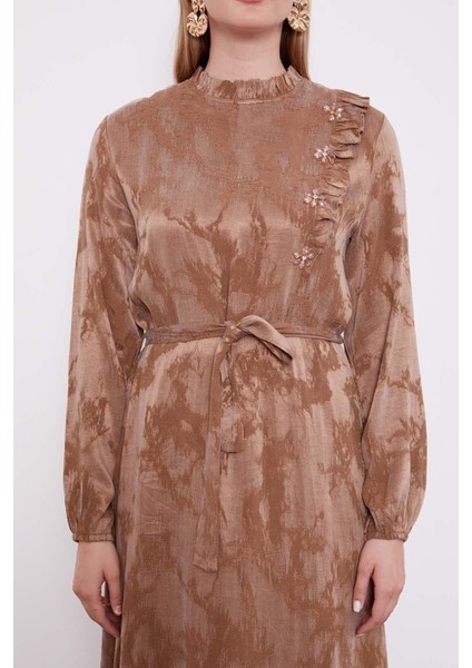 VİZON Fırfır Detaylı Cupra Elbise indirimleri