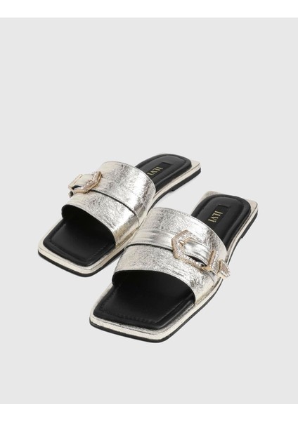 Eliza Hakiki Deri Altın Kadın Terlik fiyatları