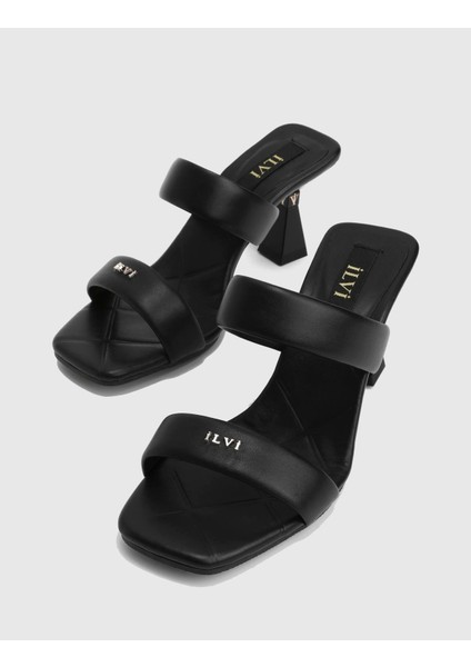 Downey Hakiki Deri Siyah Kadın Topuklu Terlik fiyatları