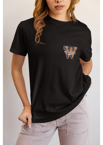 Zuno Kadın Comfort Fit W College Baskılı T-Shirt