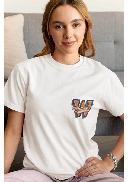 Zuno Kadın Comfort Fit W College Baskılı T-Shirt